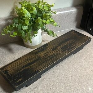 Distressed Wooden Riser Rustic Farmhouse Tray Handcrafted Decor Distressed Black